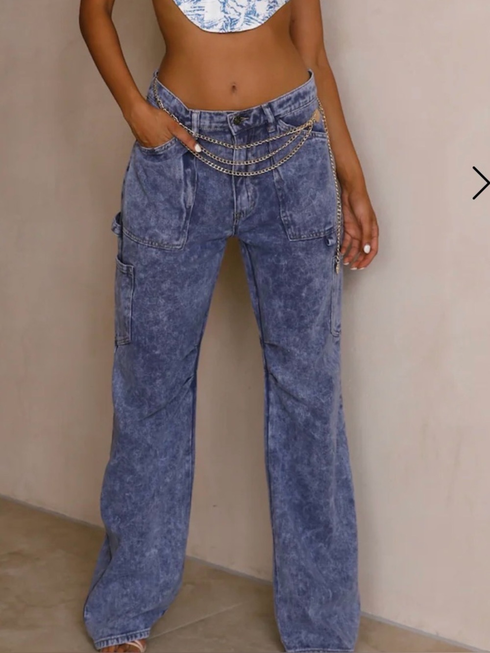 Womens Lioness Miami Vice Acid Wash Blue Denim Jeans
